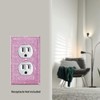 Shiny Silver Pink Bling Outlet Covers Wall Plate Duplex Electrical