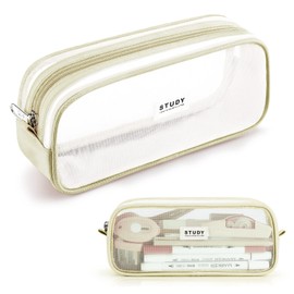 KALIDI - Estuche para lápices de malla de gran capacidad, bolsa grande con cierre, bolsa de papelería simple, bolsa para bolígrafos estéticos para escuela, adolescentes, niñas, niños, bolsa multiusos