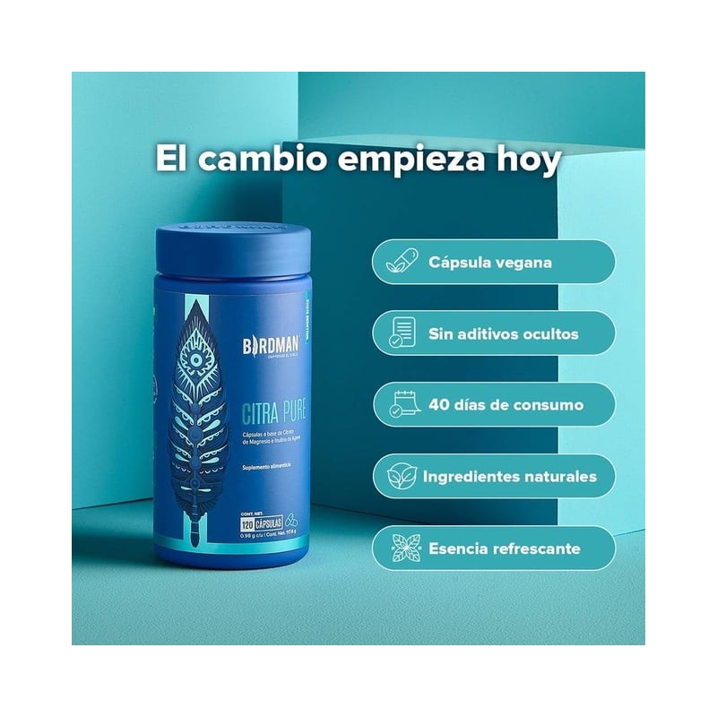Suplemento Alimenticio Birdman Citrato de Magnesio 120 Cap