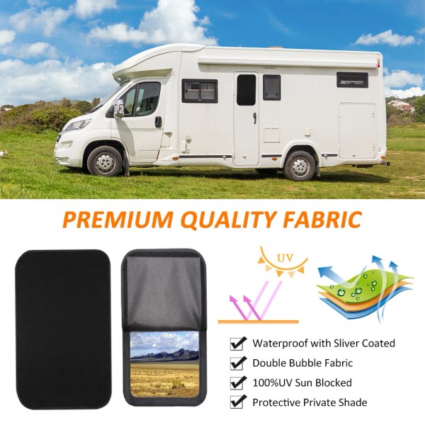 Unbranded 2PCS 16x25" RV Door Window Sun Shade Blackout Camper