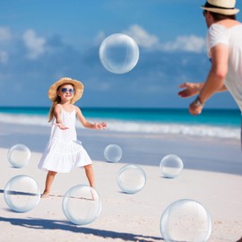 Yinder 24 Pieces Inflatable Beach Ball 6 Inches Pool Floating Ball Under the Sea Party Decorations Bubble Ocean Summer Pool Toys Party Supplies(Clear)