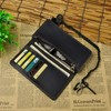 Le'aokuu Men's Genuine Leather Wallet Organiser Double Checkbook Wallet Pattern