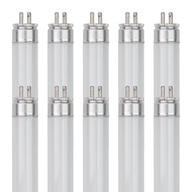 Sunlite 6-Inch F4T5/CW T5 Linear Fluorescent Lamp, 4 Watts, 135 Lumens, 4100K Cool White, Miniature G5 Bi-Pin Base, ROHS Compliant, High Performance Straight Tube, 10 Pack