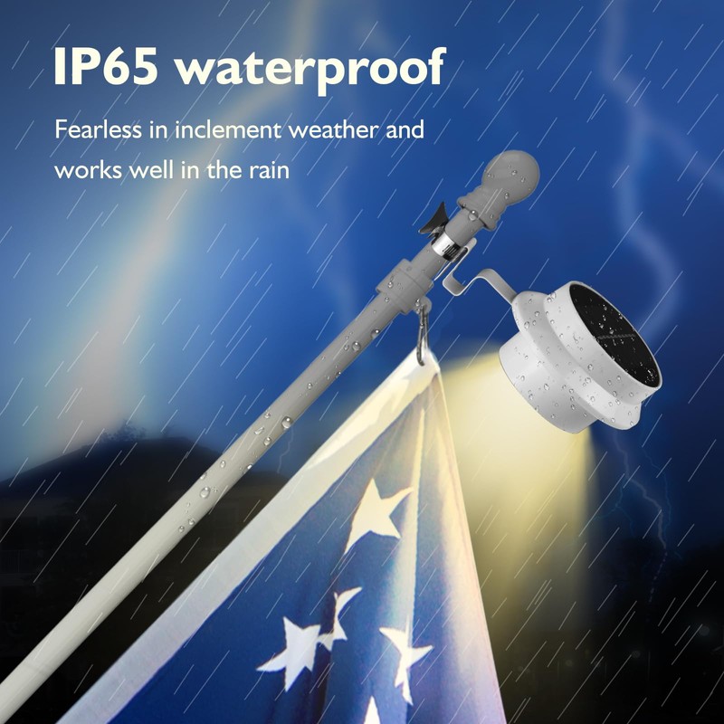 Flag Pole Light Solar Powered 3000K, FlagPole Solar lamp for
