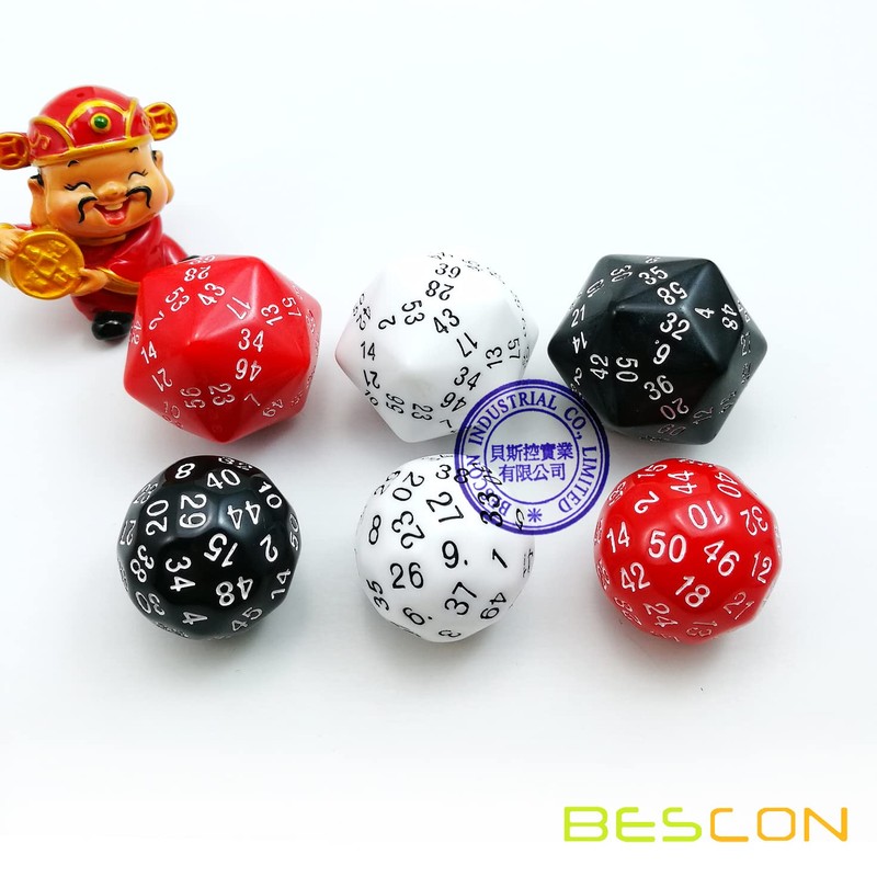 Bescon Polygonal Polyhedral Dice, 50 Sides Dice, D50 Die, 50