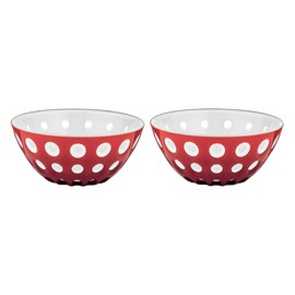 Guzzini - Le Murrine, Set of 2 Bowls - Red/White/Transparent, Diameter 12.5 x Height 5.6 cm | 300 cc - 279412147