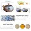 CmengAo Floral Ceramic Hand-held Teapot with 2 Teacups - Blue