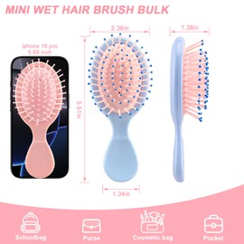 HOFASON 12 Pcs Bulk Mini Wet Hair Brush, Detangling Travel Hair Brush for Women Girls Toddler, Stocking Stuffers Gifts, Bridesmaid Gift, Teen Girl Gifts Trendy Stuff Party Favors