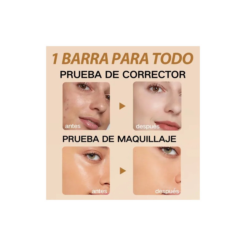 Base En Barra Corrector Facial Doble Punta Con Brocha 20g