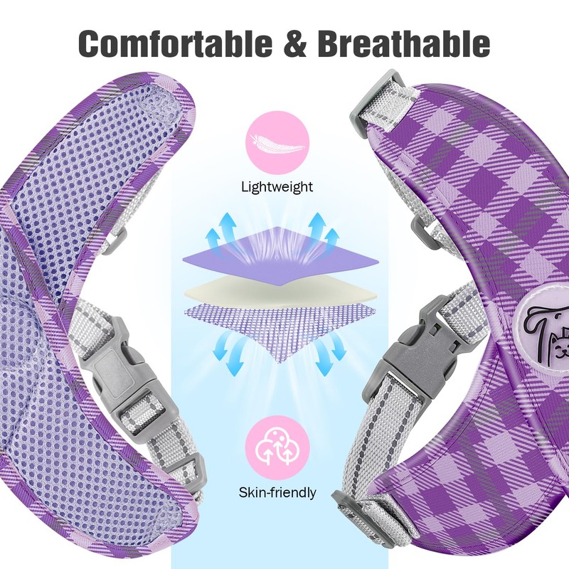 Pawaboo Small Dog Harness and Leash Set, Puppy Harness X-Frame