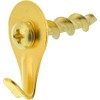 Hillman Brass 122367 Self-Drilling Wall Dogs with Picture Hanging Hook,