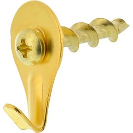 Hillman Brass 122367 Self-Drilling Wall Dogs with Picture Hanging Hook, up to 50 lbs (Pack of 10)
