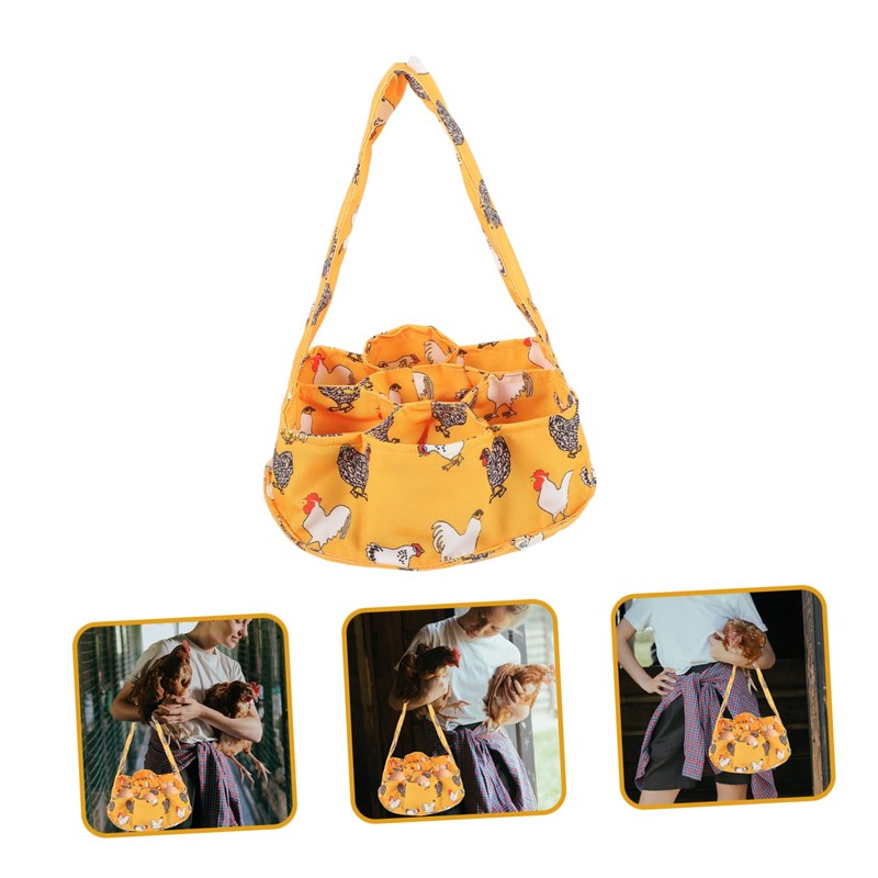 FELTECHELECTR Pouch Canvas Egg Collection Basket Farmhouse Countertop Egg Holder