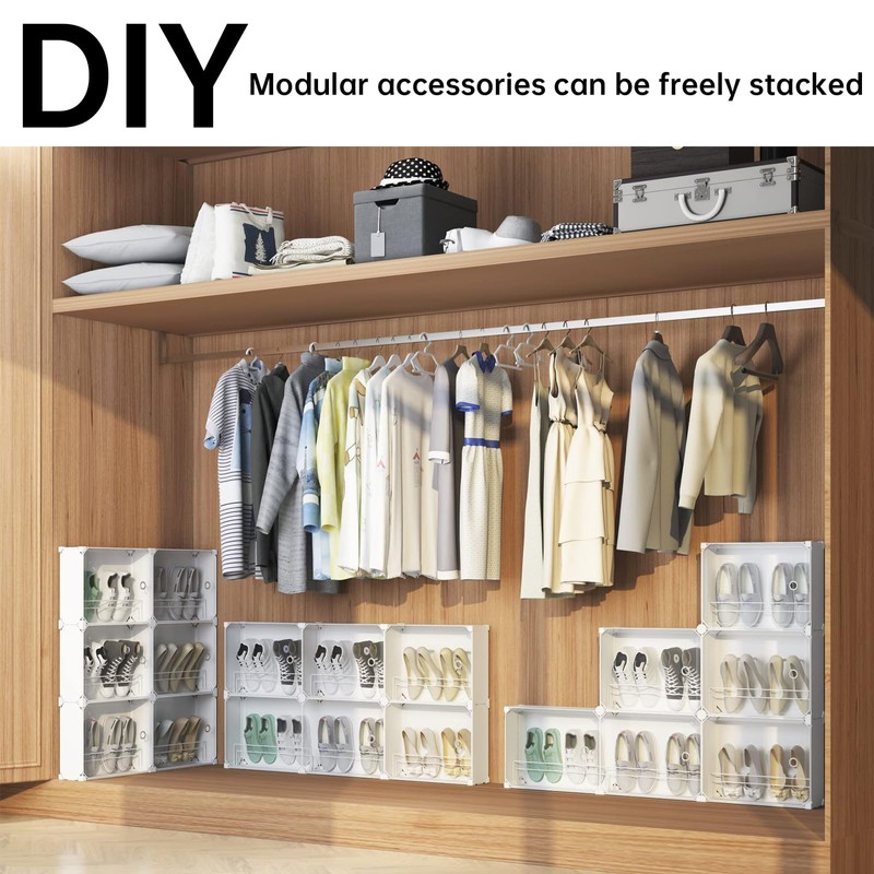 MAGINELS 6-Tier Slim Shoe Storage,Narrow Shoes Rack,Hidden Closet Organizer for