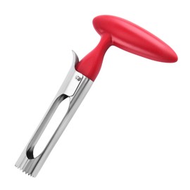 Apple Corer Remover - Stainless Steel Fruit Core Extractor - Ergonomic Handle Tool for Kitchen - Easy to Use & Clean (Red)