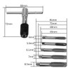 Adjustable T-Handle Ratchet Tap Wrench with 5pcs M3-M8 3-8mm Machine