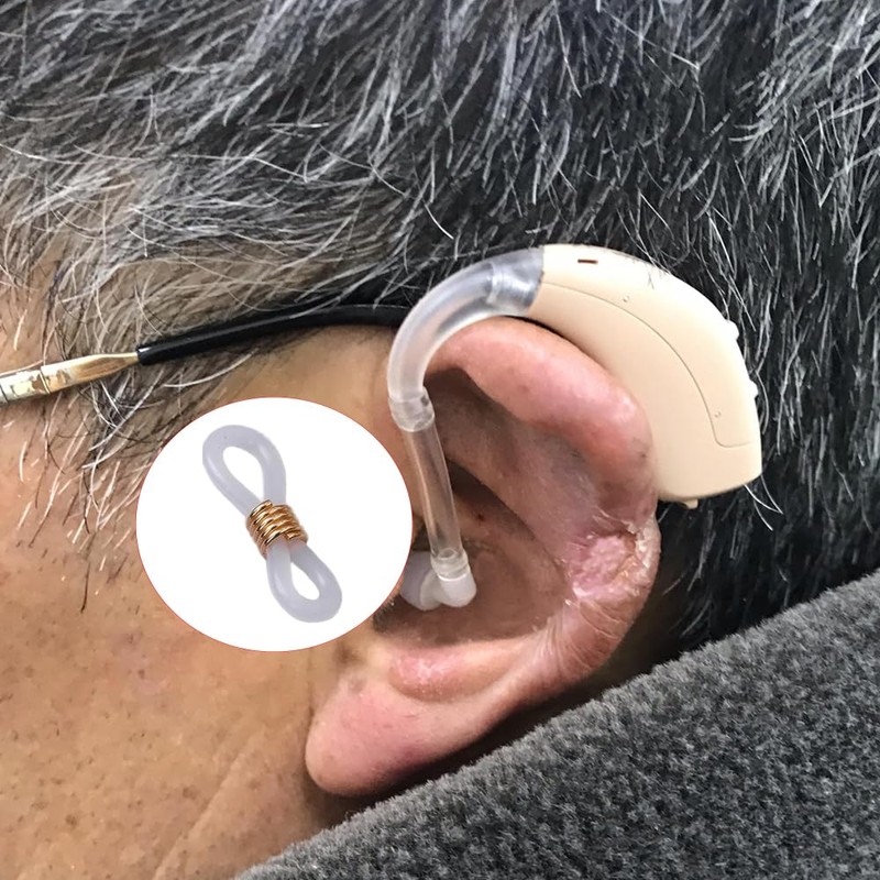 50 Pcs Transparent Hearing Aid Holder, Anti-Lost Aids Glasses Connectors