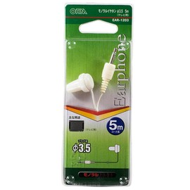 Mono Earphones TVΦ3.5 16.4 ft (5 m) White EAR-1203