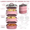 RIKDOKEN Lunch Box, Stackable 3 Layers Containers, Portable 94OZ Large