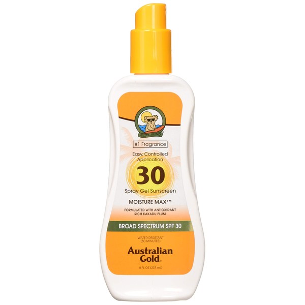 Australian Gold Spray Gel Sunscreen SPF 30, Clear 8 oz