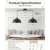 Otmilance Black Pendant Lights Kitchen Island 2-Light, Black Dome Pendant