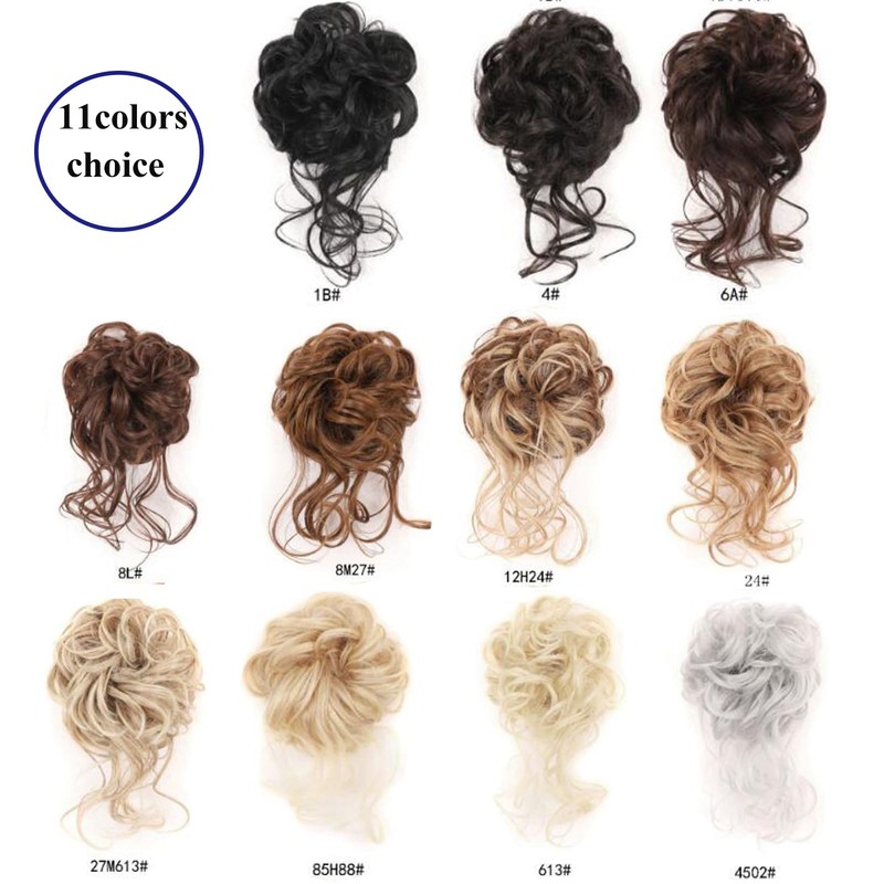 Claw Clip Messy Bun Scrunchy Synthetic Hair Extensions for Women