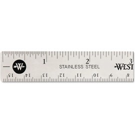 NoBrand 10414 Stainless Steel Metal Ruler with Non-Slip Cork Base, 6 in