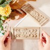 SUPERFINDINGS 2pcs Unpainted Wood Applique Frame 16x6x0.95cm Corner Rectangle 6.3"