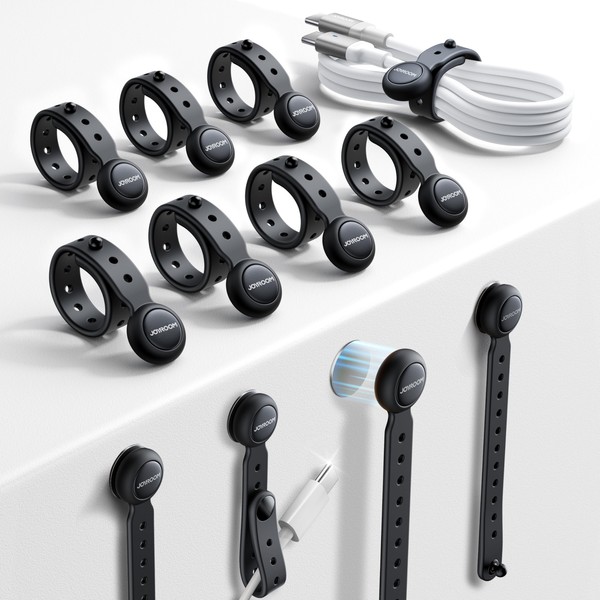 JOYROOM JOYROOM 12PCS Silicone Magnetic Cable Ties, Reusable & Adjustable