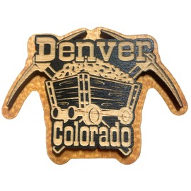 Denver Colorado Gold Mine Souvenir Magnet, Rustic Refrigerator Accessory Gift for Travel Enthusiasts, 3.5 by 2.5 Inches