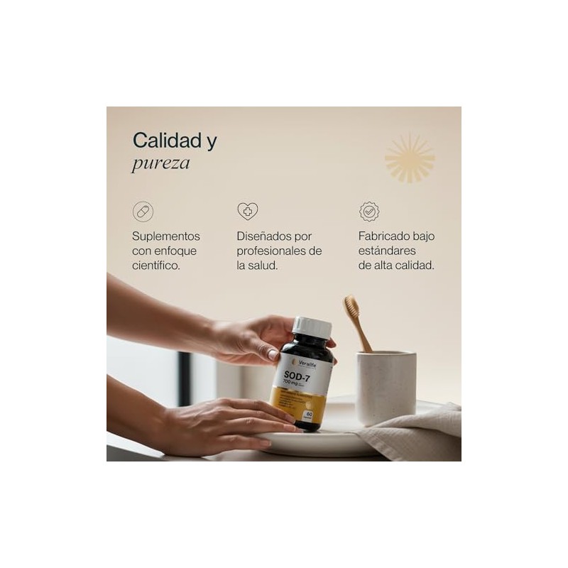 Veralife Sod Superóxido Dismutasa Glutation Nac Polypodium Vitaminas Cápsulas 700mg