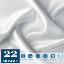 PiccoCasa 22 Momme Silk Pillowcase Hair and Skin Care Cushion Cover Mulberry Silk Pillowcase with Envelope Closure & Gift Box, Silver-Grey 80 x 80 cm