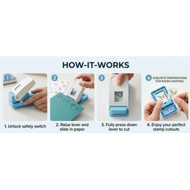 Rectangle Postage Stamp Punch for Paper Crafting – Lever Action Design for Scrapbooking, DIY Projects and Creative Decoration