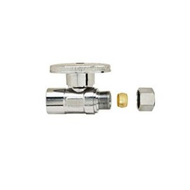 1/2" Nominal Sweat x 3/8" OD Compression 1/4 Turn Straight Stop Valve BrassCraft PLB203XP