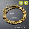Stainless Steel & 18K Gold Dog Chain Collar - Adjustable,