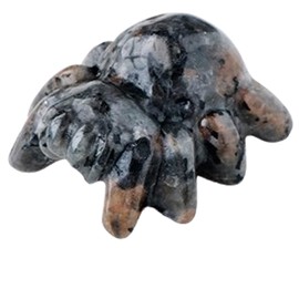 Erliway 1.2" Lava Stone Crystal Spider Figurines, Hand-Carved Spider Animal Sculpture, Healing Crystal Stone Statues, Cute Polished Gemstones Carvings for Home Office Room Desk Decorations