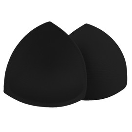 SERMICLE Bra Pad Inserts 4 Pairs, Bra Pads Sewn Padded for Sports Bra A/B C/D Cup Beige Black Optional (A/B Cup, Black)