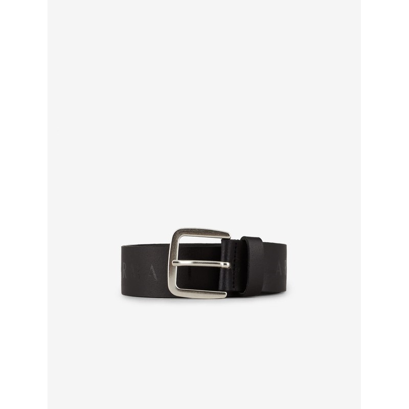 Armani Exchange Men's Belt with Logo Print Belt, black