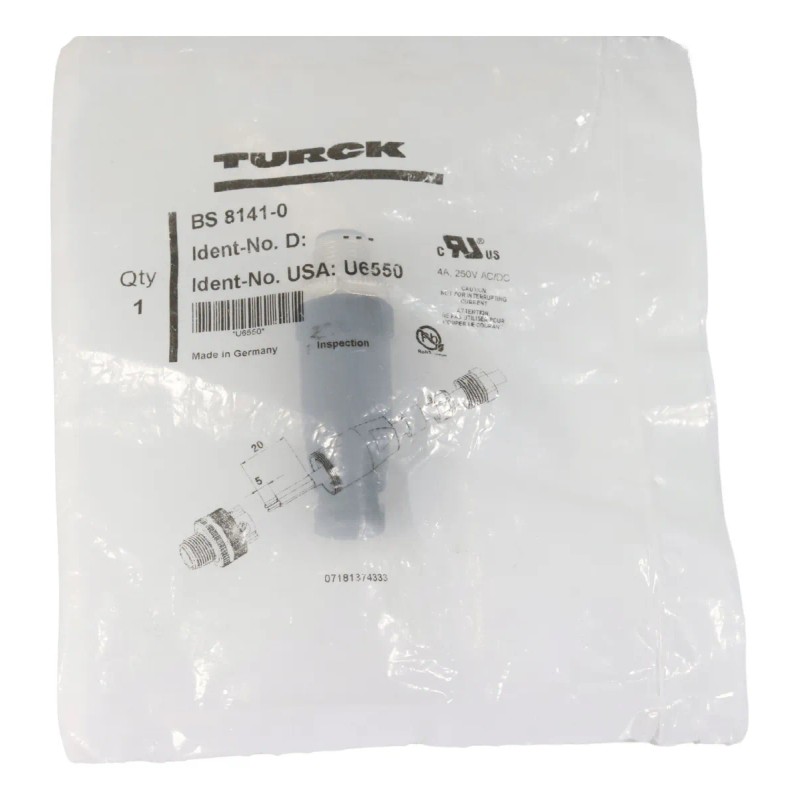 Turck Bs 8141-0 Conector Para Sensor Macho