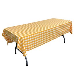 LA Linen Gingham Tablecloth - Checkered Tablecloth for Parties, Picnics & More - Farmhouse Tablecloth - Spring Tablecloth - Picnic Tablecloth - Cloth Tablecloths for Rectangle Tables - 60”x108 Yellow