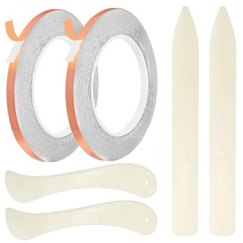 AONUOAO 1/4 Inch Copper Foil Tape for Stained Glass and Crafts, 2 Rolls 36 Yards Copper foil Tape for Soldering, Stained Glass Supplies