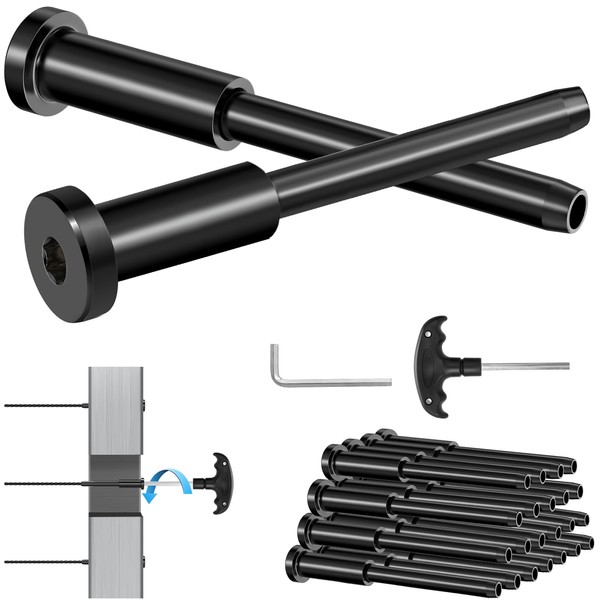 Toscoco 20 Pack Black Stainless Steel Cable Railing Kit Invisible