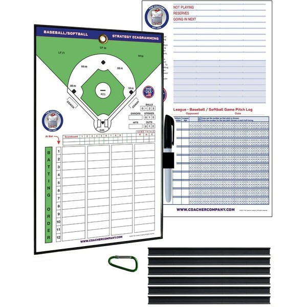 The Coacher Premium Magnetic Baseball Softball Line-Up Board - Made in the USA