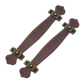 SuPVOX 2 Pcs Brown Leather Drawer Handles Vintage Suitcase Handles Leather