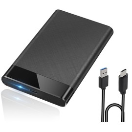 2.5 Inch Hard Drive Enclosure 6Gbps USB C 3.0/ 3.1 SSD/HDD Enclosure with Slide Cover and 2.0 Type C Tool Free SSD Case for 5TB Durable External Hard Disk Enclos for Laptop