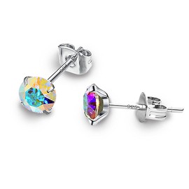 Natural Ocean Light Radiance Crystal Sterling Silver Earrings - Embrace the Beauty of Sea and Sun