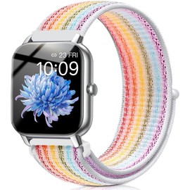 VELULYX Nylon Elastic Loop band Compatible with Veryfit IDW19/IDW13/IDW15/IDW18, 22MM Elastic Band for Goryfit Smart Watch T50/T60/T70/P66/P66D/P72/P95/P99, Y66/Y6,YB54, H1/D1, G39, LW11/LW36/LW51