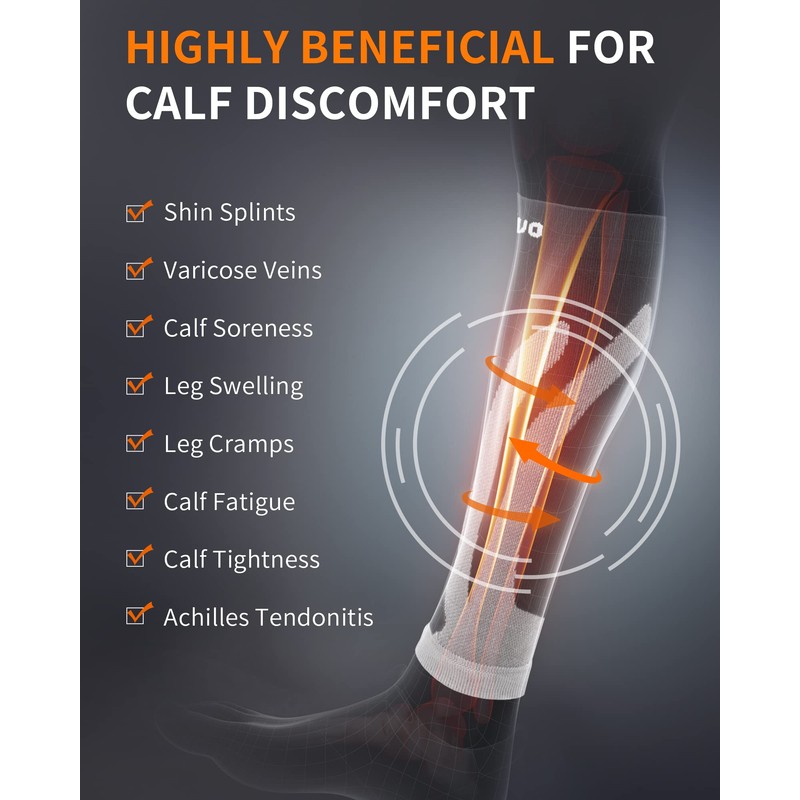 CAMBIVO 3 Pairs Calf Compression Sleeve for Men and Women,