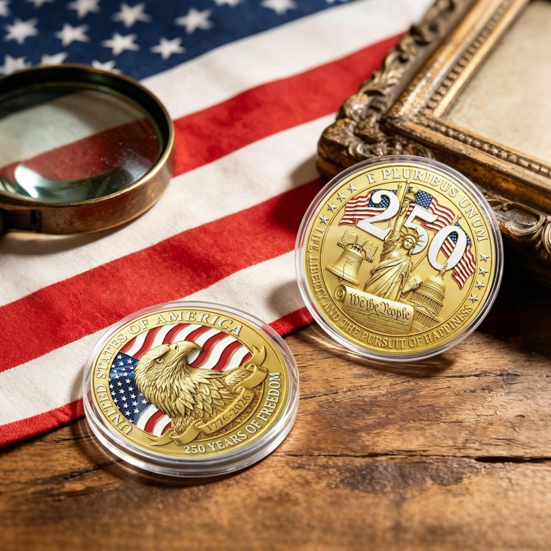 USA 250th Anniversary Commemorative Coin, American Eagle Collectible Coin