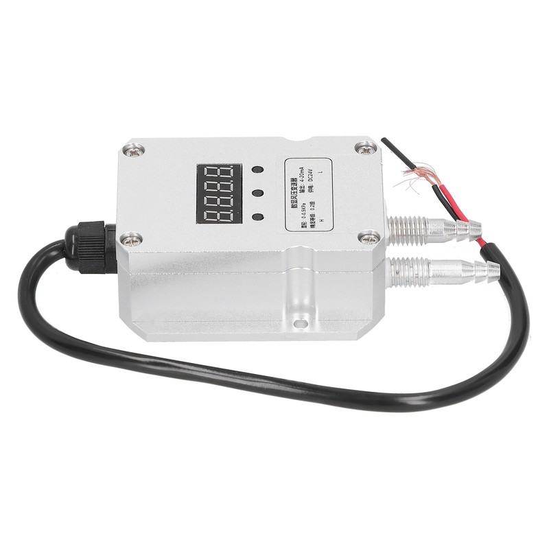 Differential Pressure Transmitter 0‑0.5kpa Digital Display Wind Detection Silver 4‑20mA